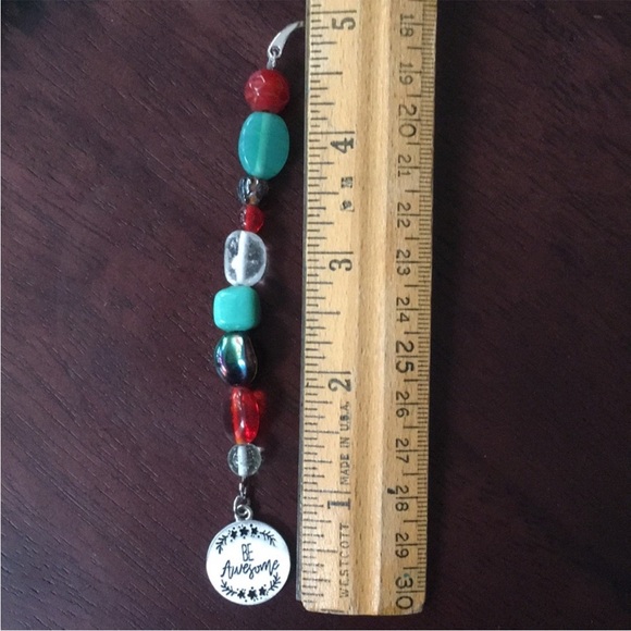 Beaded Charm Bookmark with Inspirational Pendant - Picture 2 of 9